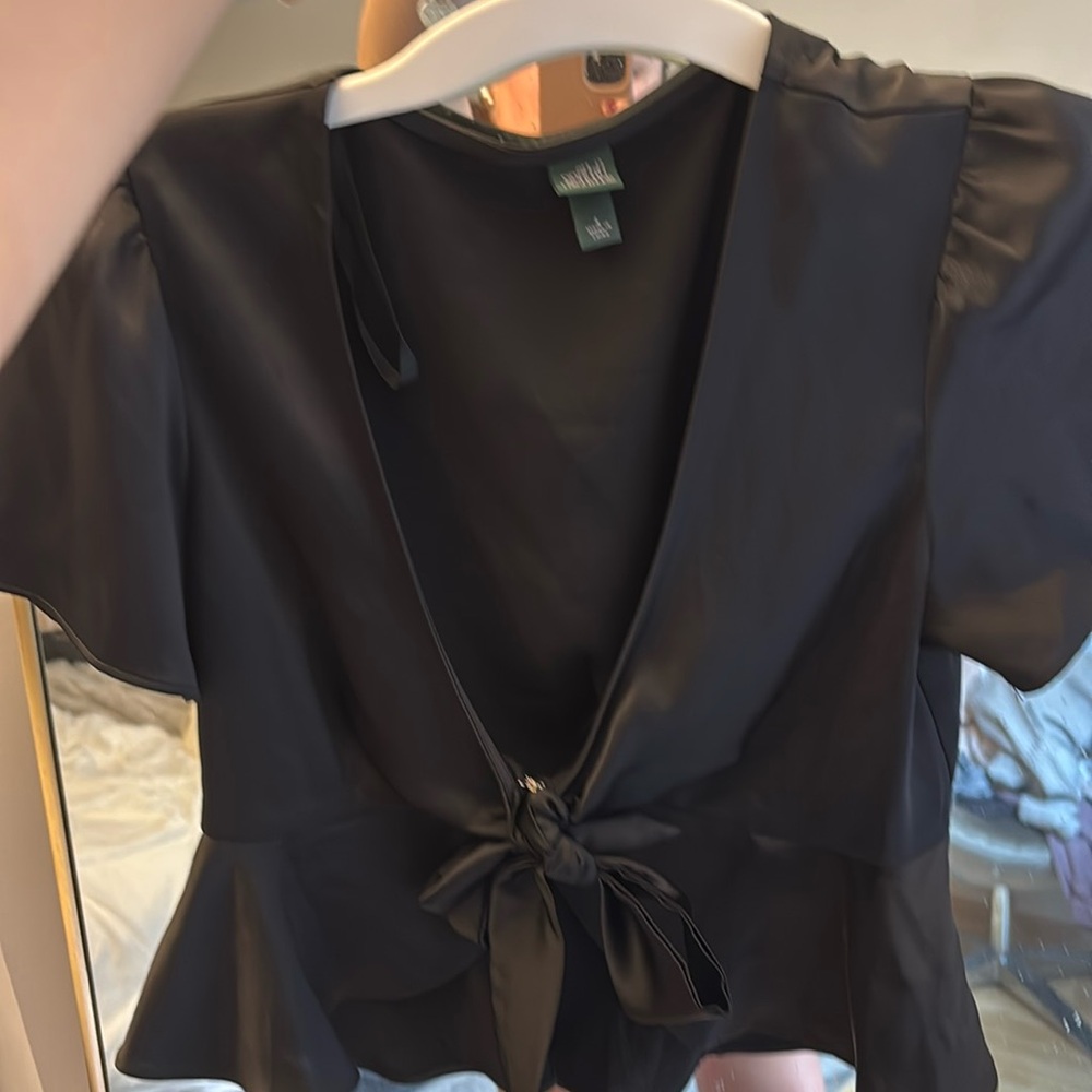 Black silk top